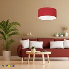 Lustre Pendente Cilíndrico Md-4101 Cúpula Em Tecido 60x30cm B