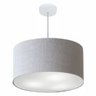 Lustre Pendente Cilíndrico Md-4101 Cúpula Em Tecido 60x30cm R