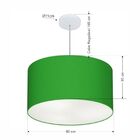 Lustre Pendente Cilíndrico Md-4101 Cúpula Em Tecido 60x30cm V