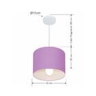 Lustre Pendente Cilíndrico Md-4113 Cúpula Em Tecido 30x25cm L