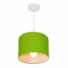 Lustre Pendente Cilíndrico Md-4113 Cúpula Em Tecido 30x25cm V