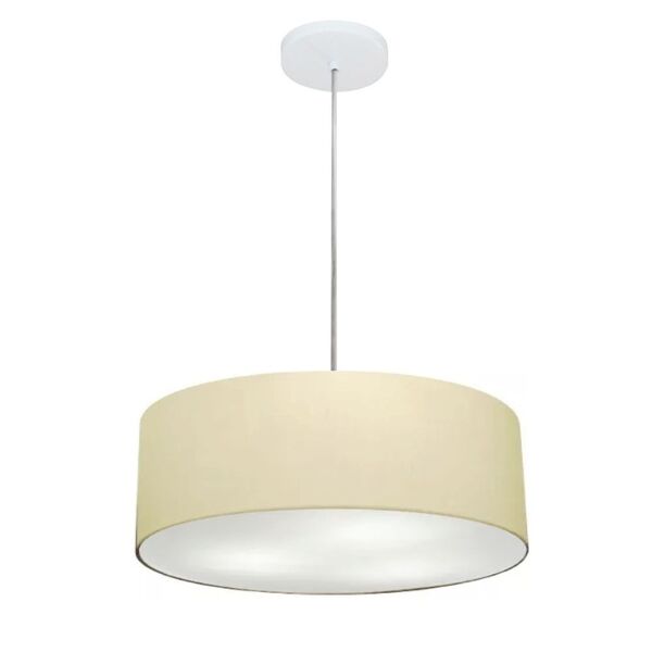 Lustre Pendente Cilíndrico Md-4132 Cúpula Em Tecido 40x15cm A