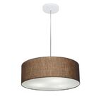 Lustre Pendente Cilíndrico Md-4132 Cúpula Em Tecido 40x15cm C