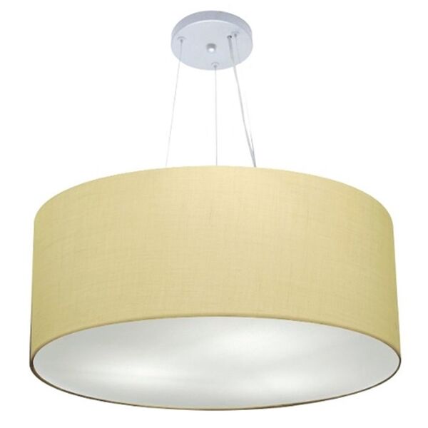 Lustre Pendente Cilíndrico Md-4135 Cúpula Em Tecido 70x30cm A