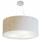 Lustre Pendente Cilíndrico Md-4135 Cúpula Em Tecido 70x30cm L