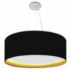 Lustre Pendente Cilíndrico Md-4142 Cúpula Em Tecido 80x30cm P