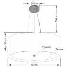 Lustre Pendente Cilíndrico Md-4142 Cúpula Em Tecido 80x30cm R
