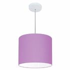 Lustre Pendente Cilíndrico Md-4143 Cúpula Em Tecido 35x25cm L