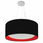 Lustre Pendente Cilíndrico Md-4145 Cúpula Em Tecido 50x25cm P