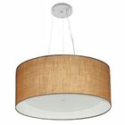 Lustre Pendente Cilíndrico Md-4145 Cúpula Em Tecido 50x25cm P