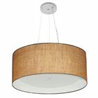 Lustre Pendente Cilíndrico Md-4145 Cúpula Em Tecido 50x25cm P