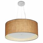 Lustre Pendente Cilíndrico Md-4145 Cúpula Em Tecido 50x25cm P
