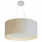 Lustre Pendente Cilíndrico Md-4145 Cúpula Em Tecido 50x25cm R