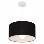 Lustre Pendente Cilíndrico Md-4146 Cúpula Em Tecido 40x30cm P