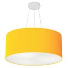 Lustre Pendente Cilíndrico Md-4150 Cúpula Em Tecido 70x21cm L