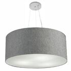 Lustre Pendente Cilíndrico Md-4150 Cúpula Em Tecido 70x21cm R