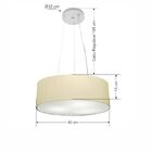 Lustre Pendente Cilíndrico Md-4181 Cúpula Em Tecido 40x15cm A