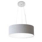 Lustre Pendente Cilíndrico Md-4181 Cúpula Em Tecido 40x15cm R