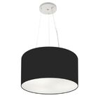 Lustre Pendente Cilíndrico Md-4182 Cúpula Em Tecido 40x25cm P