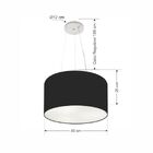 Lustre Pendente Cilíndrico Md-4182 Cúpula Em Tecido 40x25cm P