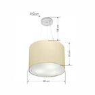 Lustre Pendente Cilíndrico Md-4183 Cúpula Em Tecido 40x30cm A