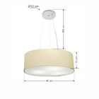 Lustre Pendente Cilíndrico Md-4184 Cúpula Em Tecido 45x15cm A