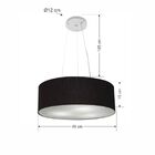 Lustre Pendente Cilíndrico Md-4184 Cúpula Em Tecido 45x15cm P