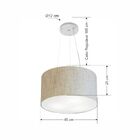 Lustre Pendente Cilíndrico Md-4186 Cúpula Em Tecido 45x25cm R