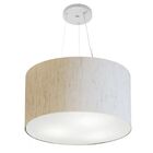 Lustre Pendente Cilíndrico Md-4187 Cúpula Em Tecido 45x30cm L