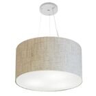 Lustre Pendente Cilíndrico Md-4187 Cúpula Em Tecido 45x30cm R