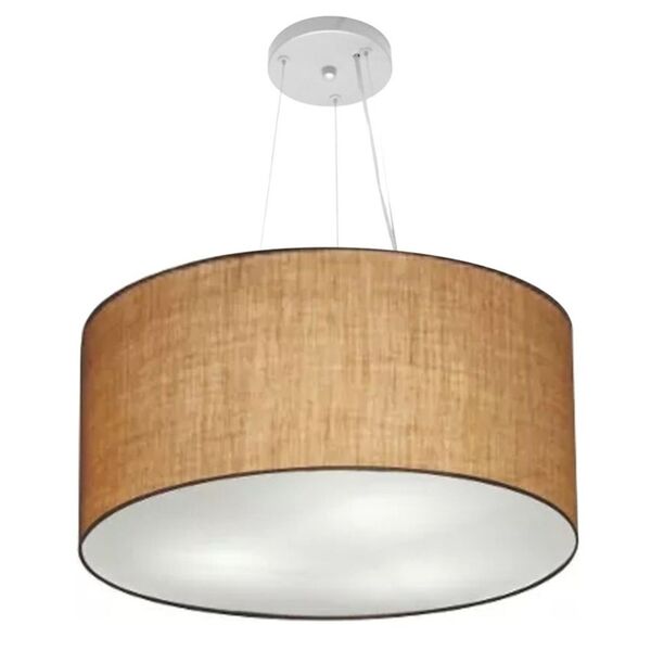 Lustre Pendente Cilíndrico Md-4189 Cúpula Em Tecido 50x30cm P