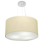 Lustre Pendente Cilíndrico Md-4191 Cúpula Em Tecido 55x25cm A