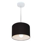 Lustre Pendente Cilíndrico Md-4201 Cúpula Em Tecido 25x25cm P