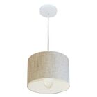 Lustre Pendente Cilíndrico Md-4201 Cúpula Em Tecido 25x25cm R