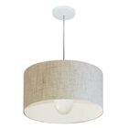 Lustre Pendente Cilíndrico Md-4202 Cúpula Em Tecido 40x25cm R