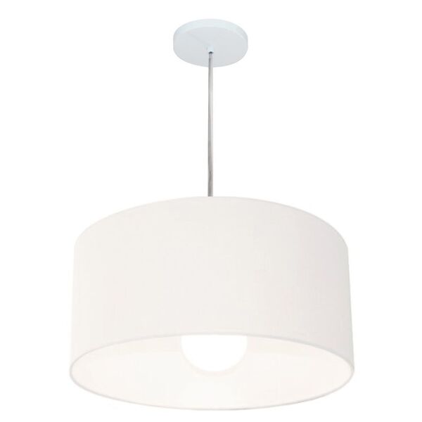 Lustre Pendente Cilíndrico Md-4203 Cúpula Em Tecido 45x21cm B