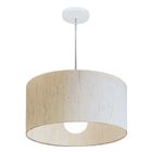 Lustre Pendente Cilíndrico Md-4203 Cúpula Em Tecido 45x21cm L