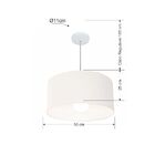 Lustre Pendente Cilíndrico Md-4206 Cúpula Em Tecido 50x25cm B