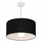 Lustre Pendente Cilíndrico Md-4206 Cúpula Em Tecido 50x25cm P