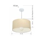 Lustre Pendente Cilíndrico Md-4208 Cúpula Em Tecido 55x30cm A