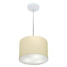Lustre Pendente Cilíndrico Md-4209 Cúpula Em Tecido 25x25cm A
