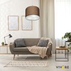 Lustre Pendente Cilíndrico Md-4209 Cúpula Em Tecido 25x25cm C