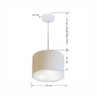Lustre Pendente Cilíndrico Md-4209 Cúpula Em Tecido 25x25cm L