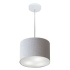 Lustre Pendente Cilíndrico Md-4209 Cúpula Em Tecido 25x25cm R