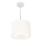 Lustre Pendente Cilíndrico Md-4210 Cúpula Em Tecido 30x25cm B