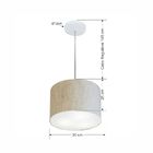 Lustre Pendente Cilíndrico Md-4210 Cúpula Em Tecido 30x25cm R