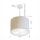 Lustre Pendente Cilíndrico Md-4212 Cúpula Em Tecido 40x30cm L