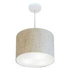 Lustre Pendente Cilíndrico Md-4212 Cúpula Em Tecido 40x30cm R