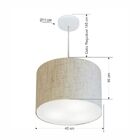Lustre Pendente Cilíndrico Md-4212 Cúpula Em Tecido 40x30cm R