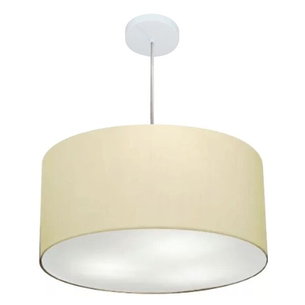 Lustre Pendente Cilíndrico Md-4213 Cúpula Em Tecido 50x30cm A